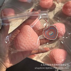 옐상 탱글 딸기 말랑이 스퀴시 촉감놀이 힐링 장난감 3종, 1개, 80g, 핑크딸기