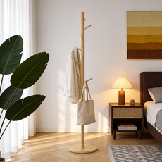 소나무 만든 가정용 스탠드옷걸이 173*38cm, 원목