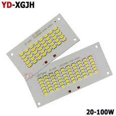 알루미늄 램프 플레이트 DIY 투광 조명용 PCB 광원 야외 개조 보드 액세서리 20W 30W 50W 100W SMD5730LED, [02] Warm White 3000K, [01] 20W 88X44MM, [01] 1개, 1개