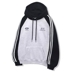 OCELOT [기모출시] A3 시즌 로고 배색 래글런 후드티 화이트멜란지네이비 278599