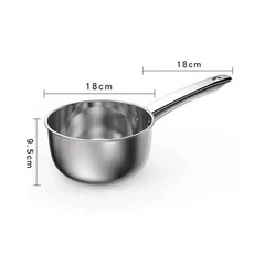스테인레스 스틸 팬 냄비 두꺼운 Suop 핸들 우유 가정용 요리 도구 주방 용품, 03 L, 1개, 03 L