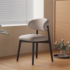 가정용 등받이 의자 레저 식당 카페 의자, 1개, 흰색