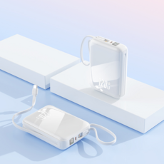 PYHO 30000mah 대용량 보조배터리 120W 고속충전 경량, 흰색
