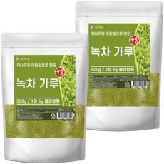 건강중심 국산 녹차 가루 분말 그린티 파우더, 2개, 1개입, 500g