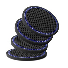 KULOLO 자동차 방지 유연한 밴용 SUV 트럭 홀더 방지 충격 4팩 미끄럼 코스터, 2블루.