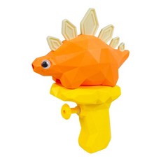 萌趣恐龍造型按壓式水槍 戲水玩具, 1個, 劍龍(橘色)