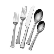 고메베이직스 프리미엄 스테인리스 스틸 양식커트러리 10종 세트, Contempo, Place Settings 8개입 + Hostess Set, 1개