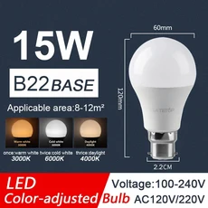LED 3 색 변경 조명 색상 메모리 스마트 전구 AC100 240V E27 B22 8W 24W 높은 발광 효율 100LM/W 깜박임 없음 2