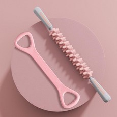 휴대용 스트레칭 스포츠 롤러 돌기 미니 손잡이폼롤러, 1개, 4. 트와일라잇핑크 저항 밴드 포함