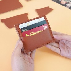 카드 지갑 만들기 가죽 공예 DIY 키트 DD-13206, 그린, 1개