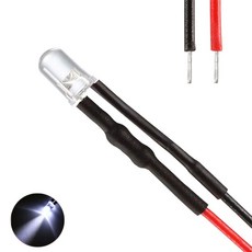 9V 5파이 화이트 와이어 LED 고휘도 발광다이오드 튜닝 DIY 차량 연결 케이블 오토바이 과학 수업 간판, 10개