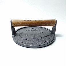 무쇠 그릴 프레스 돼지껍데기 스테이크 누름판 구이 누르개 샌드위치 크래커, 18cm 원형