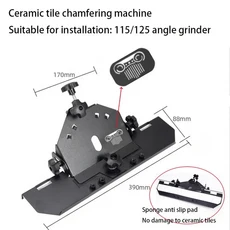 앵글 그라인더 용 45도 모따기 브래킷 도구 세라믹 타일 대리석 절단 도우미 가이드 코너 장치, 01 for 115 125