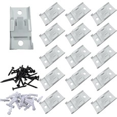 ARTIFiXPRO 16PCS 천장 장착 커튼 트랙 브래킷 세트 32개의 나사가 있는 직선 또는 곡선 트랙을 위한 유연한 상단 흰색