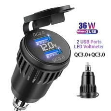 오토바이 USB 충전기 DIN 헬라 소켓 QC3.0 어댑터 BMW G310R G310GS R1200GS K1200LT/GT F800GT F900R/XR, 03 004