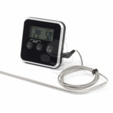 타이머 탐침 고기온도계 블랙 조리용온도계