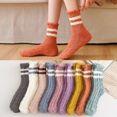 여성겨울수면양말 무압박보온양말 이중파일편직양말, 진그레이