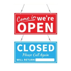 달빛코드 OPEN/CLOSED 오픈 클로즈 클로스 양면 영업시간 안내판 표지판 팻말 문패