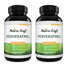 Natures Craft Resveratrol 네이처스 크래프트 레스베라트롤 1200mg 60정 2팩, 2개