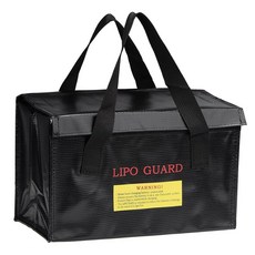 Uxcell 충전 및 보관을 위한 내화성 배터리 안전 가방 충전 파우치 자루 260x130x150mm 블랙