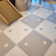 초탄탄토퍼 잠숲공 제작 매트리스 바닥 침대 거실 라지킹토퍼 슈퍼싱글, 별(오프화이트) - 컬러 블로킹