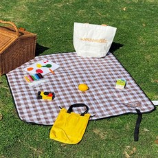 솜솜라이크 푹신한 1인용 돗자리 미니 방수 피크닉 매트, 모카브라운