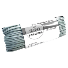 550傘繩 550 LBS Paracord 7芯傘繩軍規拉力4mm 30公尺, 銀灰綠, 1個