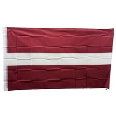 라트비아 국기 Latvia flag 90x150cm 폴리에스터 90g 금속 고리 이중 스티치 마감, 1개, RED+WHITE