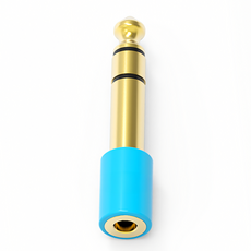 3.5mm to 6.5mm 변환 커넥터 젠더 스테레오, 1개, 블루