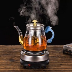 머그인덕션 워머 커피메이커 전기 온열 온도조절 블랙 스퀘어, K. 600 원뿔형 파란색 유리 냄비, A. 표준 구성, 1개