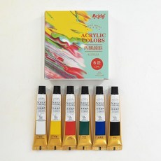 顏料套裝24色防水防曬不掉色初學者繪畫鞋子美術生油畫, 1個, 6色/12ml丙烯/單盒