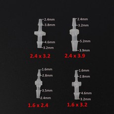 PP 호스 피팅 5 커넥터 펌프 라인 산소 수족관 튜브 에어 관개 감소 정원 스트레이트, 1.6 x 3.2