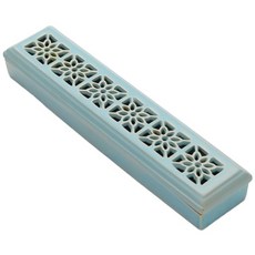 禪意陶瓷線香盒 長型臥香座 線香座 香插 香台 台灣24H出貨, 藍天窗花