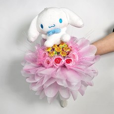 앤드플라워 산리오 츄파춥스 7개 인형꽃다발 졸업식 입학식 사탕꽃다발 부케 화이트데이선물, 1개