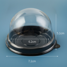 버디팩 모찌 두쫀쿠 용기 1구 원형 돔형 화과자 떡 케이스 국내생산 두바이 쫀득 쿠키, 검정용기 돔형뚜껑, 50세트