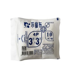 禾捷 紗布塊 (滅菌) 3X3 不織布, 100個, 10片