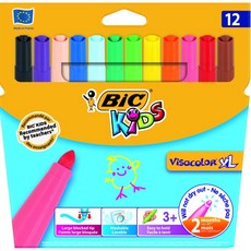 BIC 12색 싸인펜 비비드 사인펜, 1세트