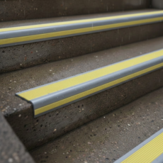 와와랩 계단미끄럼방지 고무논슬립 계단마감재, 옐로우, 5개