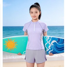 兒童泳衣女童連體裙式防曬速干運動游泳衣