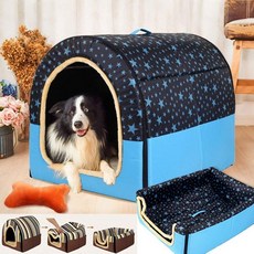 강아지 켄넬 이동장 케이지 고양이 애완동물 침대 돔형 하우스 2가지 사용 방법 강아지와 고양이용 실내용 사계절용 푹신한 쿠션 집 지붕 포함 텐트 세련된 디자인 세탁 가능 접이식, S(2.5kg 이하의 반려동물), 밤하늘