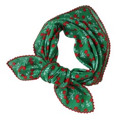 메리앤유 코튼 소재 체리 나염 엠보 손수건 쁘띠 스카프 국산