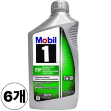 모빌원 ESP 5W30 1qt C2 C3 VW507.00 미국직수입 완전합성엔진오일, 6개, 946ml