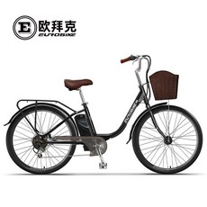 EUROBIKE 電動助力自行車 鋰電池 7段變速, 黑色, 1個