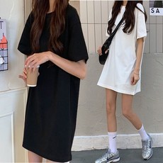 3색 여성 반팔티 티셔츠 무지 라운드넥 데일리 여성반팔티 롱티셔츠 여자 기본 라운드티
