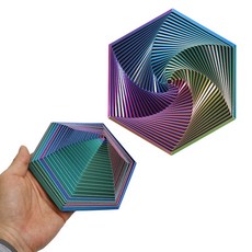 블랙홀 기하학 피젯 큐브 3D프린터 신기한 착시, 육각형, 1개