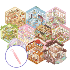 크랜브랑 틱톡유행 DIY 3D 집꾸미기 방꾸미기 스티커, 1개, 미니10종세트