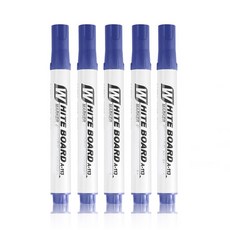 블랙 지울 있는 화이트 보드 대형 닦기 쉬운 레드 블루 대용량 유리 노트 마커, 5PCS blue