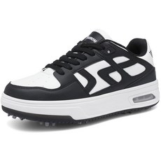 DARIBOM 골프화 남성용 여성용 스파이크 방수 쿠션 골프 스포츠 스니커즈 블랙 - 1