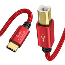 CableCreation USB C to B 프린터 케이블 3.3피트 스캐너 및 MIDI 야마하 카시오 디지털 피아노 DJ 컨트롤러용 1미터 블랙, 3.3FT, Red, 1, 1개