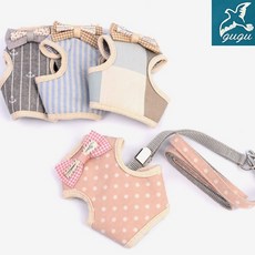 [다믿샵] 강아지 조끼형 하네스 리드줄 세트 강아지산책용품, 그레이라인 M